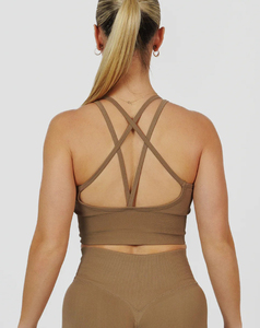 Soutien-gorge de yoga sans couture à col en U pour femme, maintien élevé, respirant, séchage rapide, en tissu tricoté, impression numérique – Collection 2026 (Vente en gros) - Product Image 2