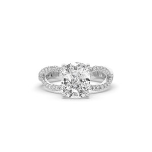 Luxury Women's 3 Carat <b>Cushion</b> Brilliant Lab Created Diamond <b>Ring</b> 925 Silver Gold Unique Design Lightweight <b>Wedding</b> Band IGI - Product Image 3