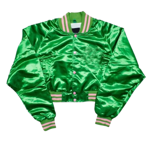 Chaquetas Varsity de Satén para Mujer al por Mayor, Chaquetas Varsity de Béisbol de Satén de Alta Calidad para Invierno, Chaqueta Varsity de Equipo de Fútbol Americano - Product Image 1