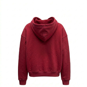 Sweat à capuche épais en coton lourd de 400 g/m², noir, uni, pour homme, avec logo personnalisé, de haute qualité - Product Image 2