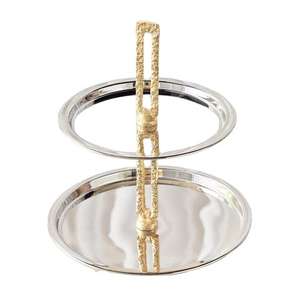 Support à gâteau doré de style moderne pour hôtel, mariage, anniversaire, décoration de table, présentoir à cupcakes et muffins avec dôme - Product Image 5