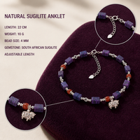 Nouveauté : Accessoires de méditation, bracelet de cheville en pierre naturelle, bracelet de cheville pour le calme intérieur, bracelets pour femmes, énergie de guérison