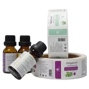 Autocollants adhésifs en vinyle imperméables personnalisés pour les flacons d'huiles essentielles, les faux cils, les étiquettes d'emballage de dentifrice - Product Image 1