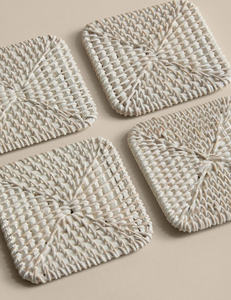 Ensemble de sous-verres en rotin tressé faits à la main avec support, idéal pour le café, le thé et les tables de bar - Vente chaude - Product Image 4