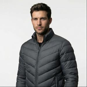 Veste parka d'hiver décontractée pour hommes, doudoune courte avec fourrure de lapin, streetwear, manteaux de mode en toile, styles de bulles courtes pour hommes - Product Image 1