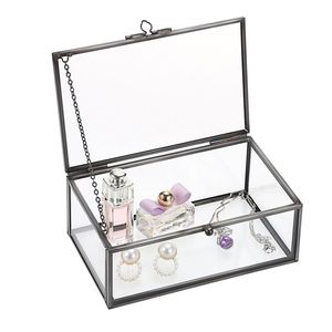 Handmade Gold Brass Glass Jewelry <b>Box</b> Vintage Clear Decorative <b>Keepsake</b> Organizer Wedding Gift <b>Box</b> Tabletop Display Storage <b>Box</b> - Product Image 6