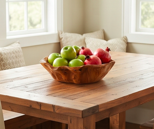 Tazón para servir hecho a mano de madera de olivo, estilo Wabi Sabi natural, tazón decorativo para ensalada de frutas y vajilla. - Product Image 6