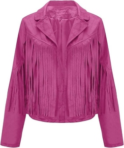 OEM Custom Service Regular Length Women's <b>Leather</b> Fringe <b>Jacket</b> Western Style Wholesale Fashionable Design - Product Image 1