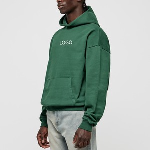 Sudaderas con Capucha Verdes Extra Grandes con Logotipo Personalizado, 500 GSM, Felpa de Algodón, Hombros Caídos, Corte Holgado, Sudadera Urbana para Hombre, Suministro al por Mayor - Product Image 3