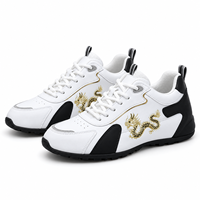 Chaussures basses décontractées pour hommes à lacets, baskets brodées avec doublure en maille et imprimés animaliers, pour le quotidien et les trajets, production OEM ODM