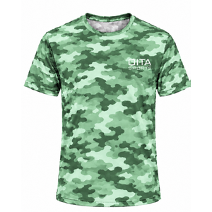 Custom Mint Green Camo T <b>Shirt</b> Men Short Sleeve Crew Neck <b>Camouflage</b> Printed Lightweight Training Fitness Running Performance - Product Image 1