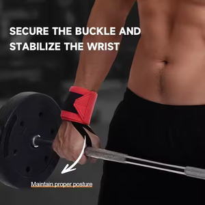 สายรัดข้อมือโพลีเอสเตอร์ยืดหยุ่นจากโรงงานโดยตรง พร้อมห่วงนิ้วโป้งปรับได้ สายรัดข้อมือสำหรับออกกำลังกายที่ทนทานสำหรับยกน้ำหนัก - Product Image 3