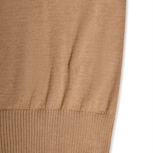 Gilet sans manches en tricot kaki pour homme, col en V, couleur unie, vêtements d'automne - Product Image 3