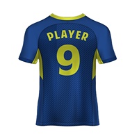 Maillot de football authentique personnalisé de haute qualité, respirant, imprimé par sublimation, 100% polyester, séchage rapide, léger, demi-maillot