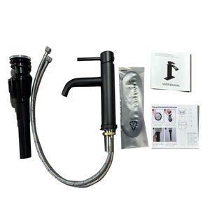 Rubinetto da Bagno in Acciaio Inox Nero Opaco T10 con Maniglia Singola, Rubinetto per Lavabo a Foro Singolo, Non Spedibile nei Fine Settimana - Product Image 2