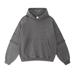 Sweat-shirts à capuche streetwear oversize de haute qualité, respirants, unisexes, en coton, personnalisables avec impression en relief OEM - Product Image 6