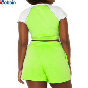 Conjunto Deportivo de Verano Estilo Hip Hop para Mujer, Ecológico, de Secado Rápido, Transpirable, Multicolor, Informal, Camiseta Corta hasta la Rodilla, Estilo Vintage - Product Image 2