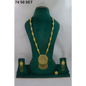 New Middle East Jewelry Gold plated Artificial Jewellery Set for Women Earrings Necklace Alloy Jewelry Set with Necklace Earring - Product Image 5