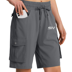 Shorts cargo pour femmes, impression de logo personnalisée, 100% coton, prix bas, vêtements de randonnée, coupe décontractée, vente en gros de shorts cargo pour femmes - Product Image 1