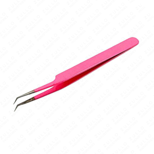 Stainless Steel Eyelash Extension Tweezers Pink Tip Precision Lash <b>Tool</b> Custom Logo Packaging Professional - Product Image 2