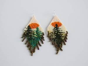 Pendientes de Flores Tejidas con Cuentas Coloridas de Estilo Europeo, Pendientes de Borlas con Cuentas de Estilo Bohemio, Suministros para Abalorios - Product Image 2