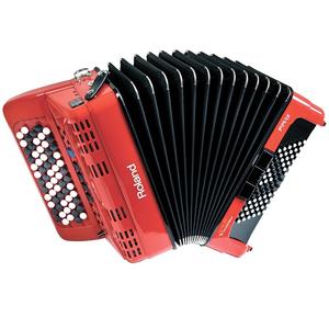 Acordeón V-Accordion FR-1XB RD Auténtico en Venta, Tipo Botón, Madera Roja, Altavoz y Amplificador Integrados - Product Image 3