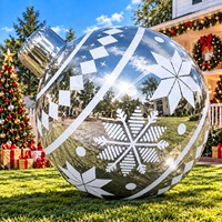Boule de Noël gonflable décorative surdimensionnée avec grand miroir réfléchissant brillant pour la décoration des fêtes