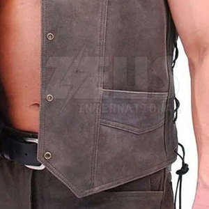 Chaleco de cuero de moda de alta calidad, nuevo estilo, el más vendido para hombres adultos, chaleco de cuero genuino hecho en Pakistán. - Product Image 5