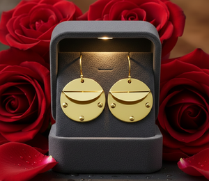 Pendientes Circulares de Latón Hechos a Mano, Minimalistas, Geométricos, Resistentes al Deslustre, Acabado Dorado, Joyería Elegante para Mujer - Product Image 5