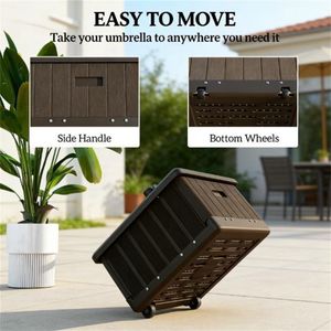 Base per Ombrellone da Patio Marrone, Solo Base, Supporto e Porta Ombrelloni da Esterno per Terrazze, Adatta a Ombrelloni di Tutte le Dimensioni - Product Image 4