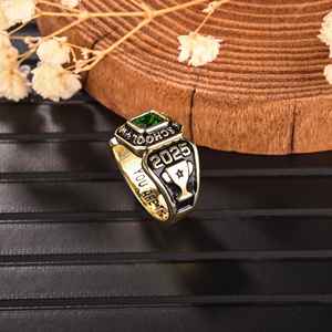 Anillo de Graduación Universitario Personalizado BOJ School Ring 046, Anillo de Colegio Secundario para Ella, con Piedra de Nacimiento, Plata 925, ¡Oferta! - Product Image 3