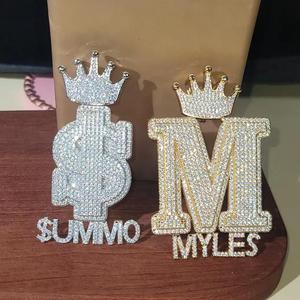 Hip Hop Moissanite Diamond " <strong>SUMMO</strong> " Dollar Sign Pendant White Gold Plated Jewelry For Men - Product Image 3