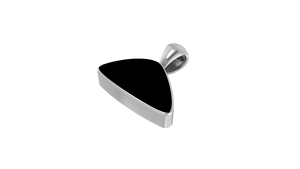 Premium 925 Sterling Silver Fine Pendant Black Onyx Gemstone Three Shapes Spring <b>Lock</b> Adjustable <b>Cable</b> Chain Bezel Setting - Product Image 3