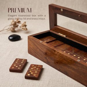 Jeu de dominos en bois, dominos personnalisés - Bois de rose, 28 tuiles avec double six - Product Image 4
