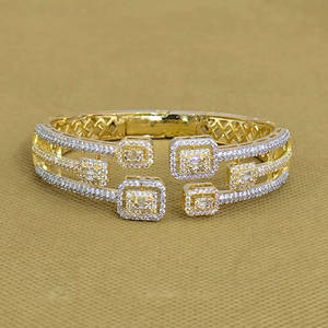 Kada que se puede abrir con rodio, 2 tonos, Zirconia cúbica incrustada, Pulseras de Moda - Product Image 2