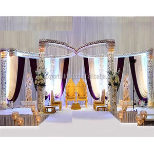 ชุดมณฑปงานแต่งงานพร้อมไฟประดับ แกะสลักสีทอง สำหรับตกแต่งงานแต่งงานแบบอินเดีย ผู้ผลิตและผู้ส่งออกมณฑปงานแต่งงานจากอินเดีย ขายในสหรัฐอเมริกา - Product Image 1