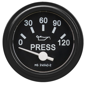 Jauge de pression d'huile HUMVEE 52 mm, bordure verte, cadran noir HWV - Product Image 3