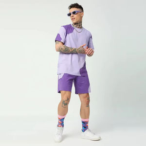 Wholesale Mens Cotton Shorts <b>Set</b> Custom Logo Matching T Shirt Summer Casual Streetwear Two Piece Clothing Manufacturer - Product Image 2
