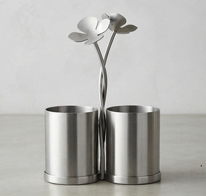 Organizador de Cubiertos Cilíndrico Dividido para Cocina, el Más Vendido, de Metal Plateado, Soporte para Utensilios - Product Image 4