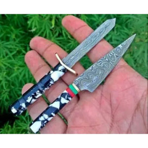 Cuchillo de Chef Personalizado Hecho a Mano Burraq DIY OEM, Juego de Cuchillos de Acero Inoxidable con Mango Miniatura Hermoso, Regalo Hecho en Pakistán, 1 Hoja - Product Image 2