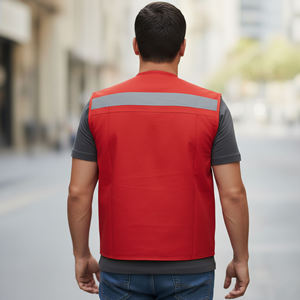 Gilet de sécurité réfléchissant orange ANSI classe 1, 4 bandes réfléchissantes, étanche, avec éclairage LED pour travaux routiers et de construction - Product Image 3