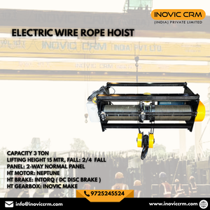 3 Ton <b>Wire</b> Rope Hoist 15m Lift 2/4 Fall Electric Hoist with Neptune Motor Intorq Brake INOVIC Gearbox Industrial Crane Hoist - Product Image 5