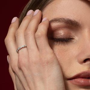 Bague de mariage en diamant en or massif 10K 14K, sertie à griffes, délicate, moderne, de luxe, à taille ronde, diamant de laboratoire, pour usage quotidien, élégante - Product Image 2