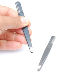 Pinza para Cejas Reutilizable de Primera Calidad, Ecológica y Ligera, con Peine, Punta Inclinada de Acero Inoxidable, Accesorio de Cuidado Personal - Product Image 1