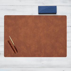 Double Sided Genuine Leather <b>Desk</b> <b>Pad</b> Writing Mat Office Table Protector Anti-Slip Surface Stock Heat Transfer Printing - Product Image 4