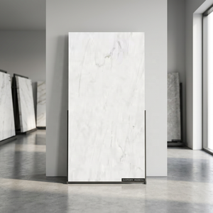Carreaux de dalle en pierre frittée haute brillance blanche Fludic 1600x3200mm 64x128in mur de sol incassable porcelaine de granit artificiel - Product Image 2