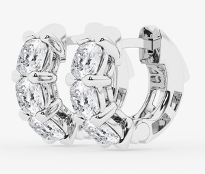 <b>Hoops</b> Earrings Diamond Earrings Gold and <b>Silver</b> Earrings Lab Grown Diamonds Earrings <b>Hoops</b> Fine Jewelry for Women - Product Image 3