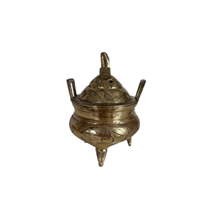 Handcrafted Antique Brass Burner Traditional <b>Holder</b> With Handle For Home Purification Meditation And Spiritual Puja Rituals - Product Image 5