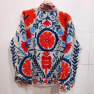 <b>Women</b> Boho Floral Suzani <b>Jacket</b> Cotton Embroidery Ethnic <b>Vintage</b> Style Lightweight Handmade Casual Fashion Coat - Product Image 5