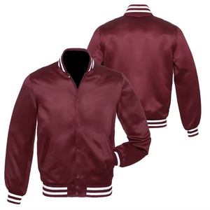 Blousons universitaires en satin de soie de haute qualité pour hommes, nouvelle collection, personnalisables, boutons rouges, mode extérieure, vêtements pour hommes très demandés - Product Image 1